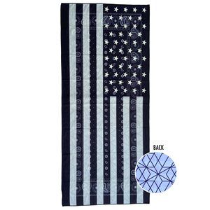 Oversized 72*35 Black USA Flag Paisley Beach Towel